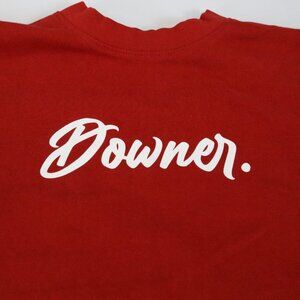 Downer T-Shirt Red Size M Don't Forget Me Cotton Rare Heavyweight